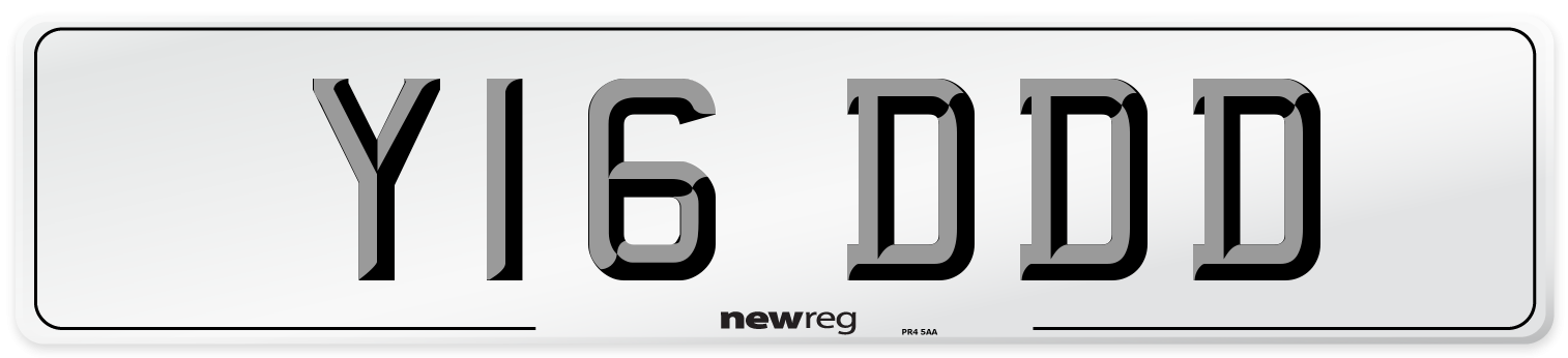 Y16 DDD Number Plate from New Reg